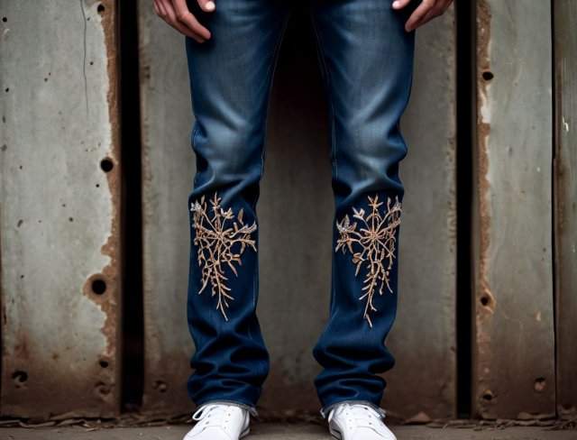 pants embroidery jeans