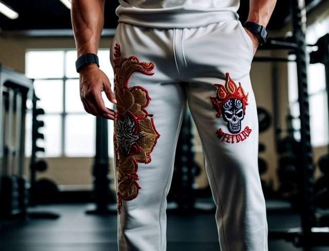 pants embroidery sweatpants
