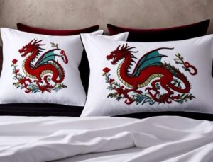 pillowcase embroidery dragons