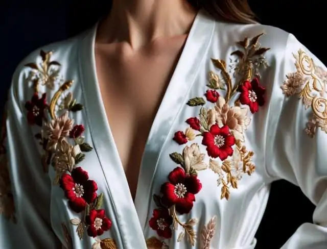 robe embroidery floral