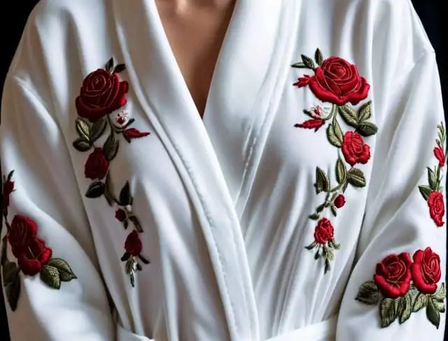 robe embroidery roses