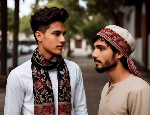 scarf embroidery casual male