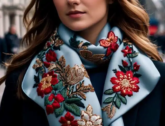 scarf embroidery female