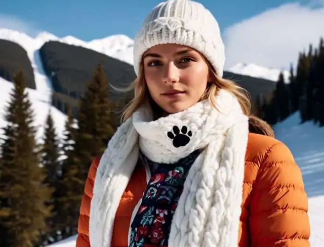 scarf embroidery winter