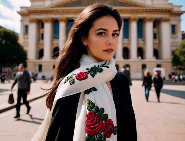 scarf embroidery.opera house