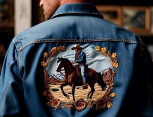 shirt embroidery cowboy