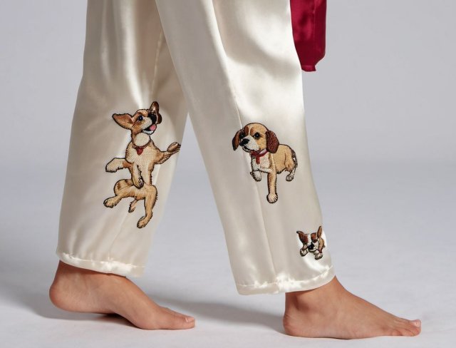 silk fabric pajama pants