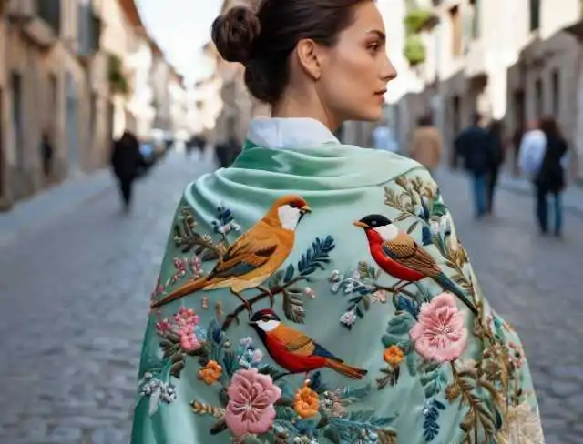 silk fabric shawl