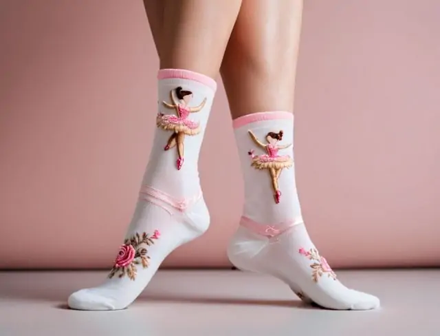 sock embroidery ballerina