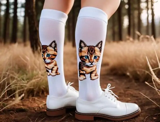 sock embroidery kittens