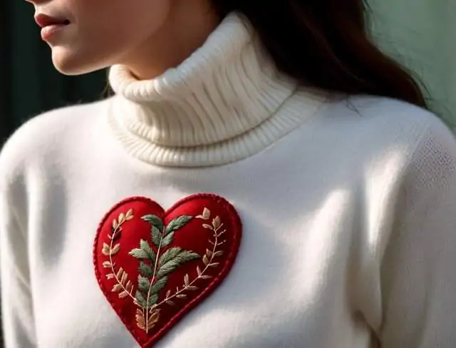 sweater embroidery turtleneck