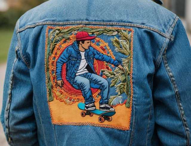 embroidered jacket denim