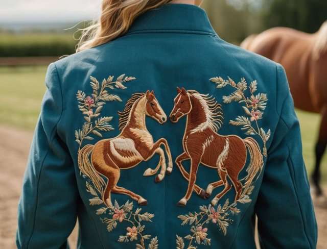 jacket embroidery horse