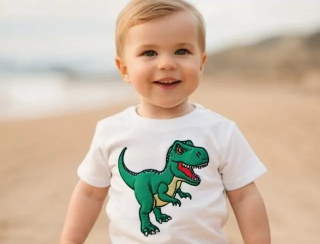 puff embroidery dinosaur