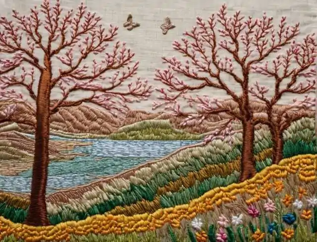 Spring Seasonal Theme Embroidery