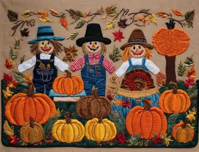 Thanksgiving Seasonal Theme Embroidery