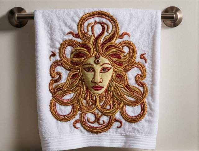 embroidered fantasy gorgon