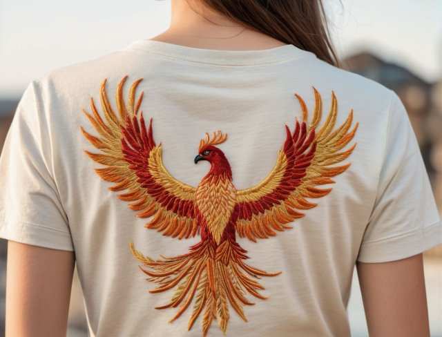 embroidered fantasy phoenix