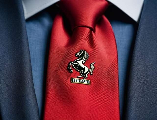 embroidered necktie ferrari