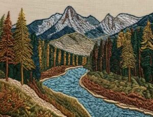 embroidered scenery