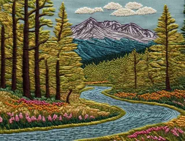 embroidered scenery spring