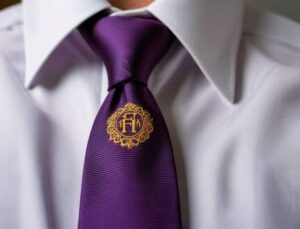 embroidered necktie