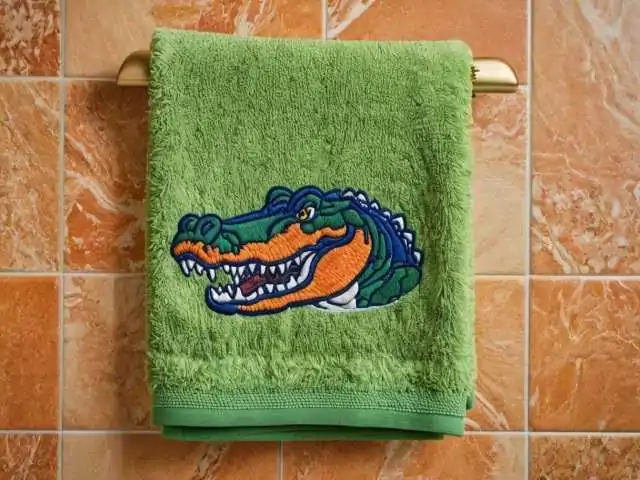 embroidered washcloth alligator