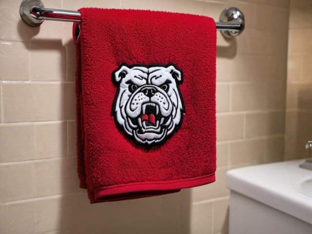 embroidered washcloth bulldog