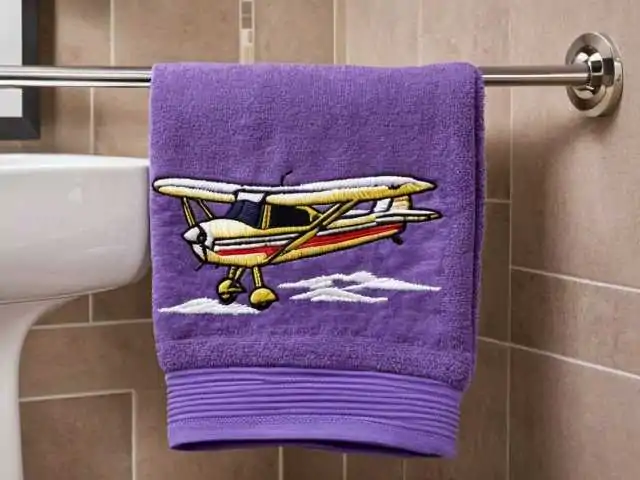 embroidered washcloth cessna