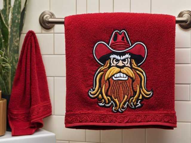 embroidered washcloth cowboy