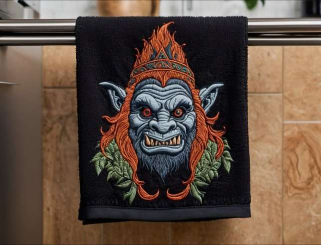 fantasy embroidery troll