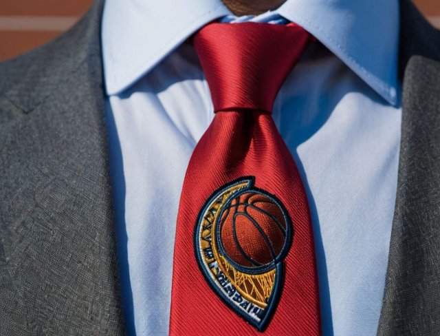 necktie embroidery basketball