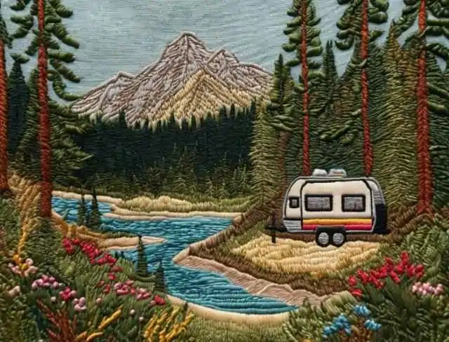 scenery embroidering campground