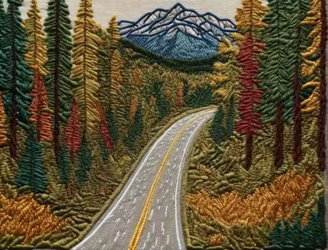 scenery embroidering highway
