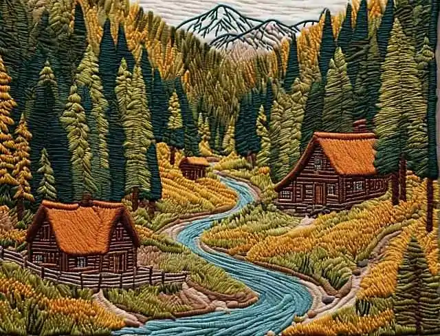 scenery embroidering western