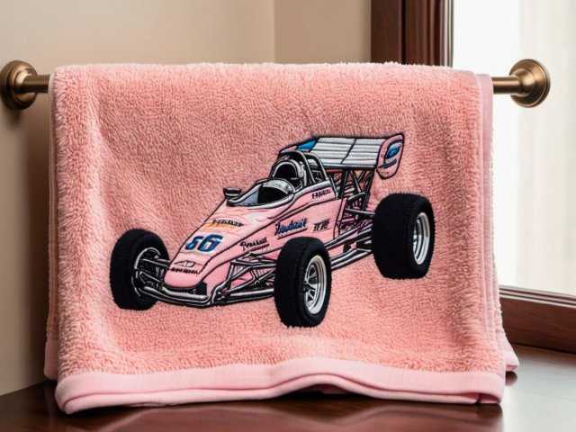 washcloth embroidery sprint car