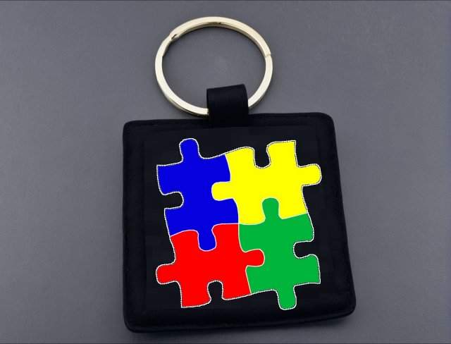 keychain embroidery autism awareness