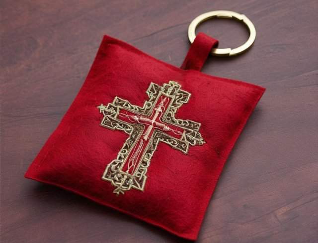 keychain embroidery cross