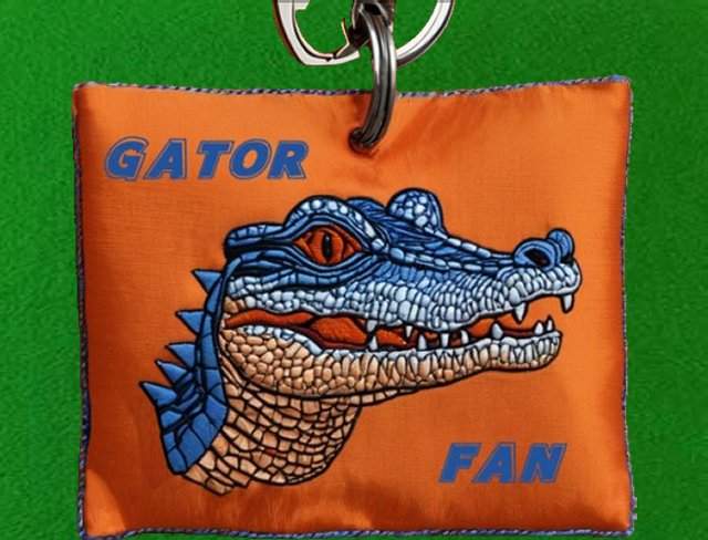 keychain embroidery gator fan