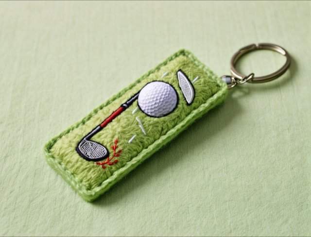 keychain embroidery golf