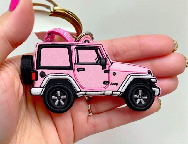 keychain embroidery jeep