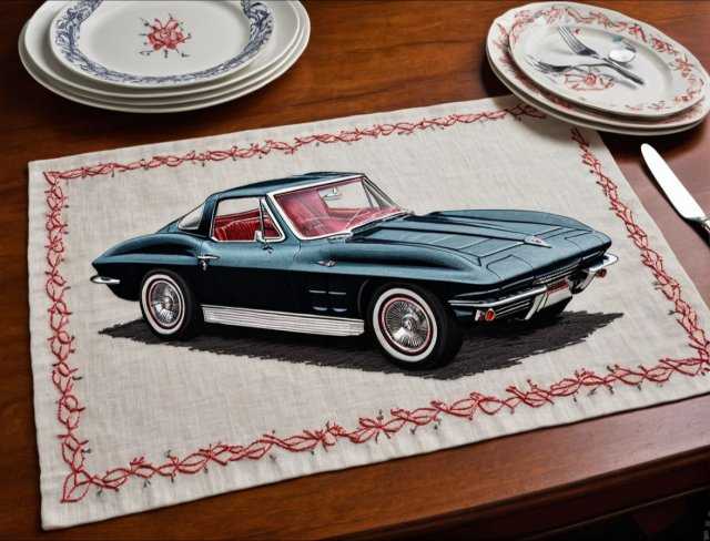 vehicle theme 1963 corvette placemat