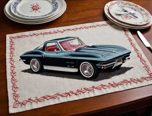 vehicle theme 1963 corvette placemat