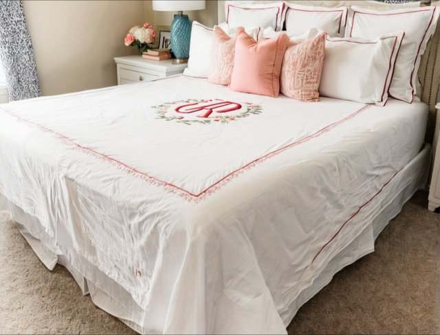 bed linen embroidery.- bed sheet