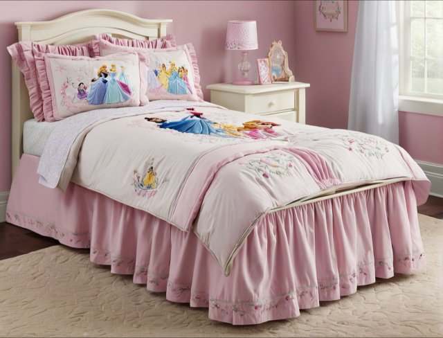 bed linen embroidery.- dust ruffle