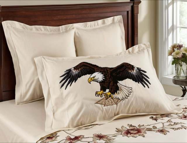 bed linen embroidery.- pillowcase