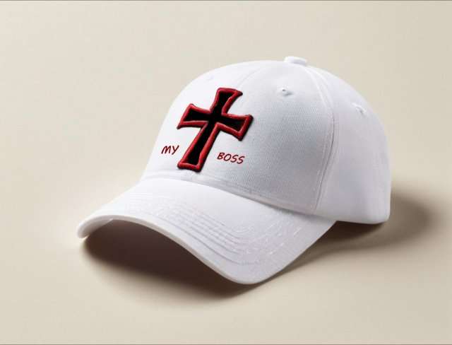 christian theme embroidery hat