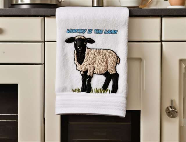 christian theme embroidery towel