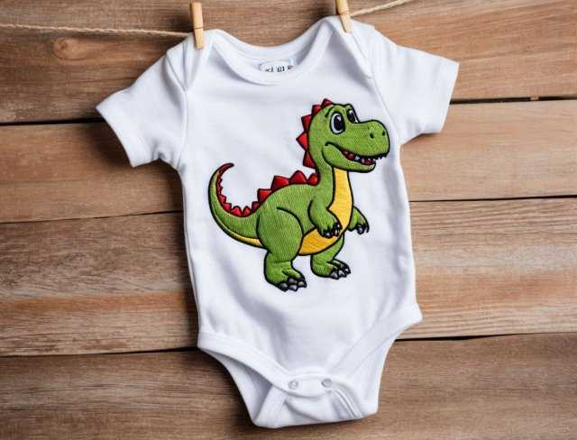 dinosaur baby onesie embroidery