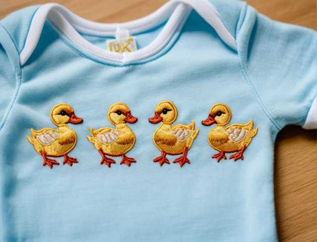 ducklings onesie embroidery